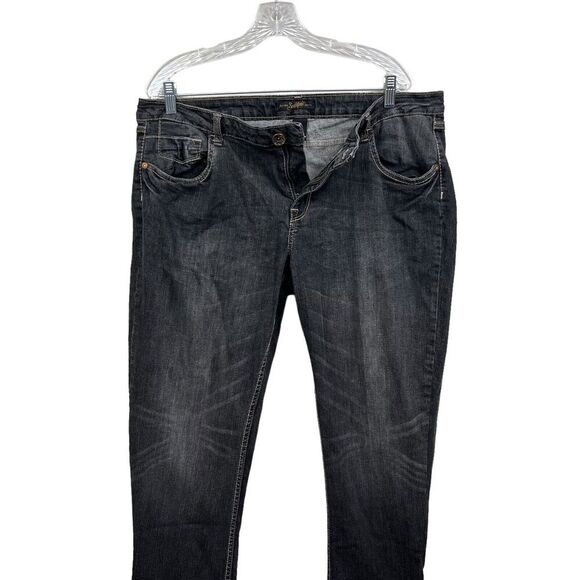 South Pole Jeans Stretch Tapered Leg Rhinestone Pockets Zip Fly Black Women 17 - Picture 3 of 6